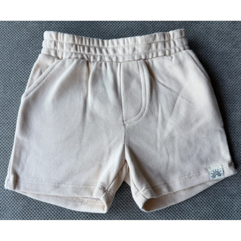 WonderLuxe 12-18M Cream Sweat Shorts Toddler Neutral Minimalist Pull On NWOT